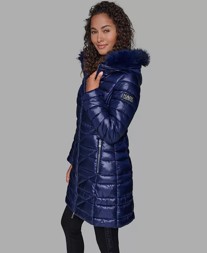 Women's Long Puffer Coat - thumbnail 5