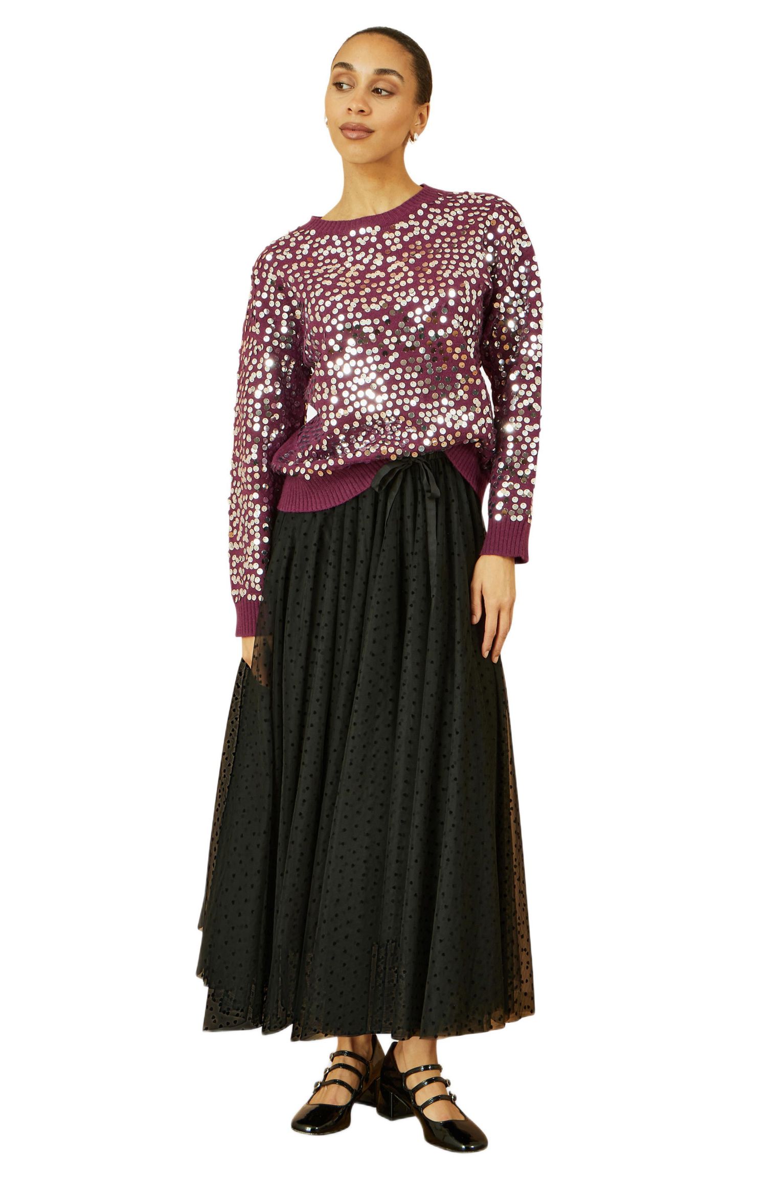 Women's Sequin Relaxed Fit Sweater