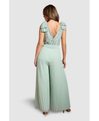 Women's Embellished Bow Shoulder Jumpsuit
