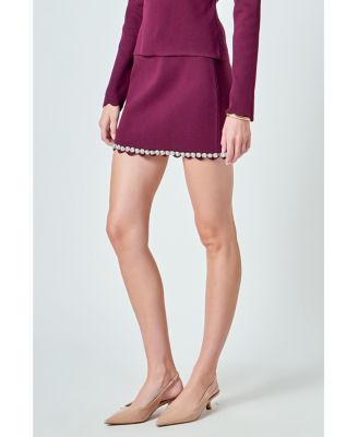 Women's Knit Scallop Mini Skirt