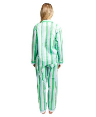 Women's Organic Cotton Poplin Button Down Long Sleeve Pajama Set