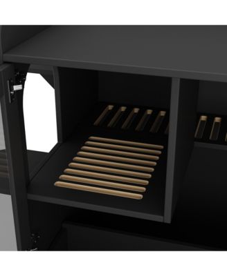 Cat Litter Box Furniture Hidden, Cat Condo Pet House with Stairs, Cat Litter House for Living Room