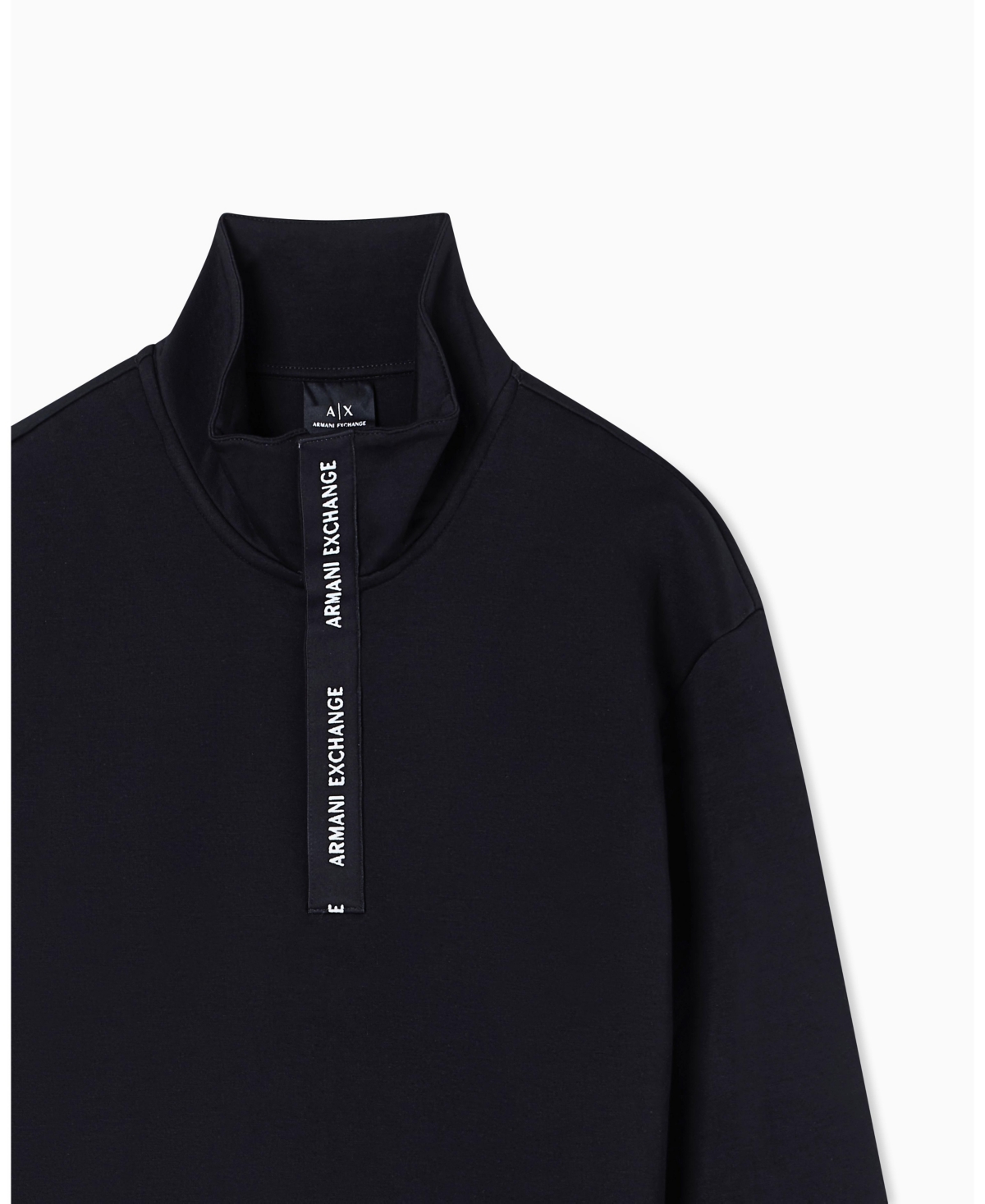 A|X Armani Exchange Men's Grosgrain Logo Fleece Quarter Zip Sweatshirt