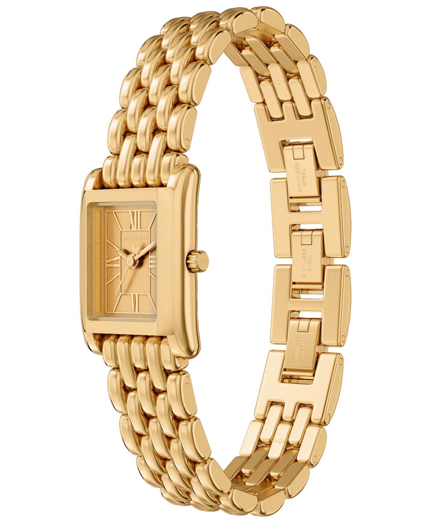 Женские часы Michael Kors Essex Three-Hand Gold-Tone Stainless Steel Watch, 20mm — фото 5