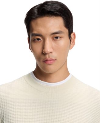 Men's Knitted Structure Cotton Sweater