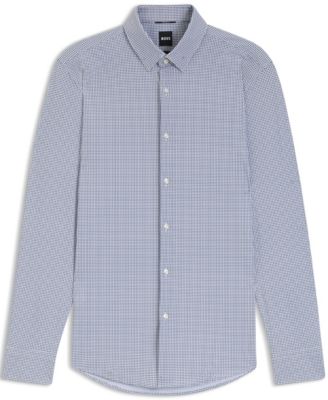 Men's Printed Performance-Stretch Jersey Slim-Fit Dress Shirt