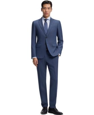 Men's Micro-Patterned Stretch Cloth Two-Piece Slim-Fit Suit
