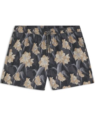 Men's Logo Detail Floral-Print Swim Shorts