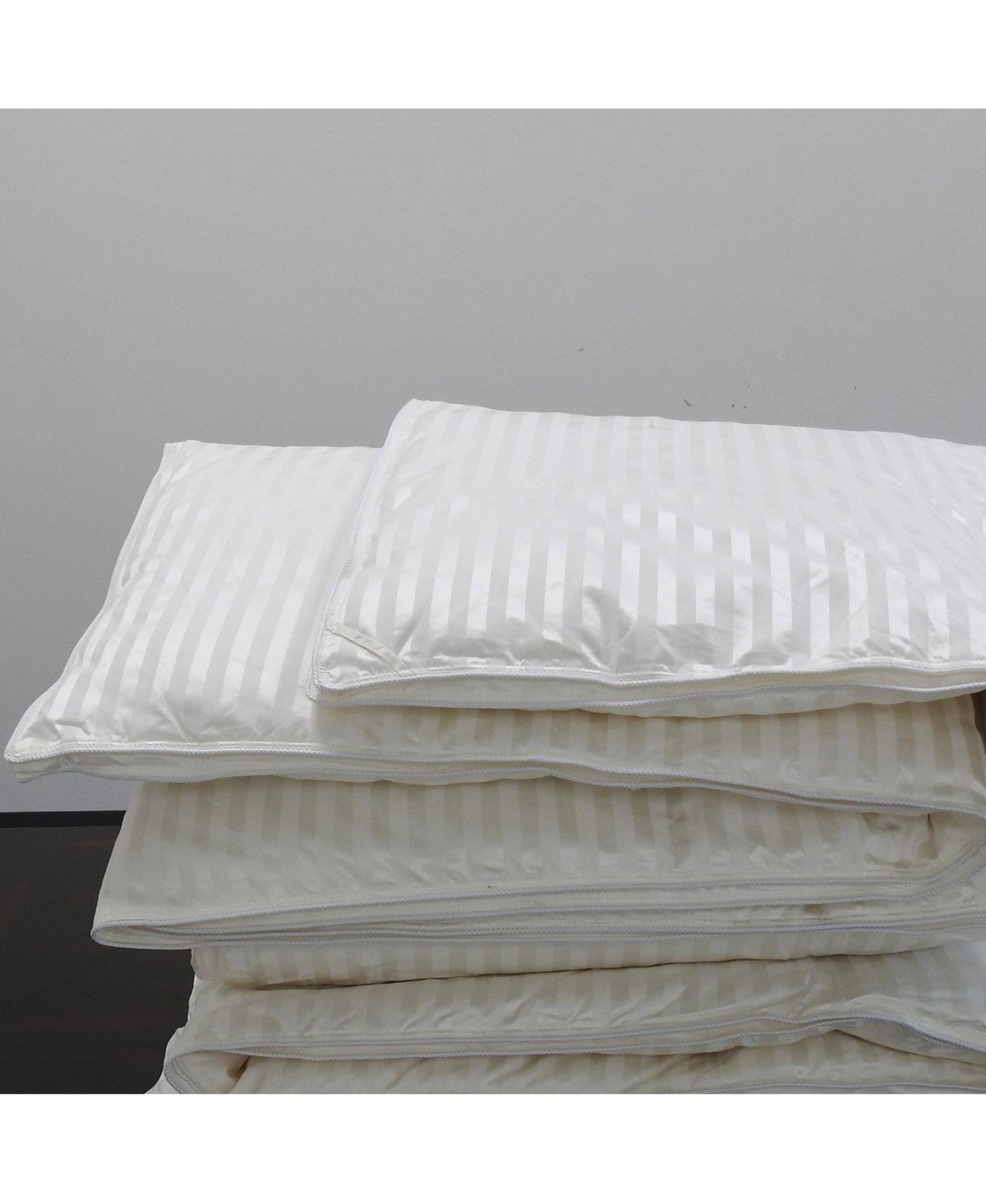 Heavyweight Silk Goose Down Fill Comforter – Stripe, King/California King