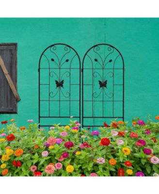 2 Pack Metal Garden Trellis 71" Rustproof Black