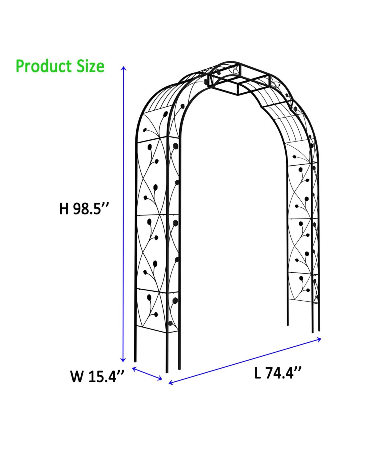 Streamdale Furniture Metal Garden Arch 74.4" Wide