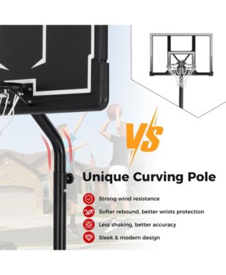 Portable Outdoor Basketball Hoop 6.9-8.5 FT Adjustable with Fillable Base Shatterproof PC Backboard