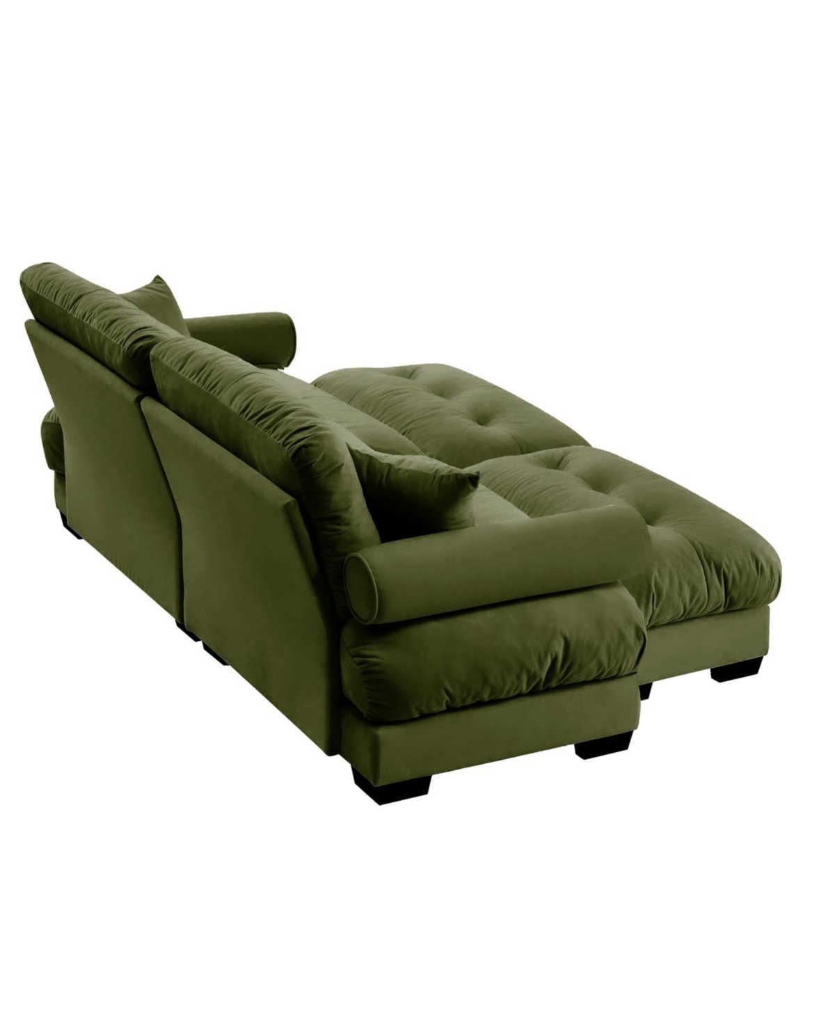 Streamdale Furniture Streamdale Oversized Modern Two-Seater Sofa with Ottoman, Velvet 2-Seater with Armrests & Pillows