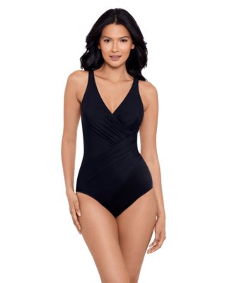 DD Cup Must Haves Oceanus Draped Allover-Slimming One-Piece Swimsuit