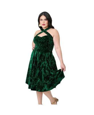 Plus Size Criss Cross Halter Rita Flare Dress