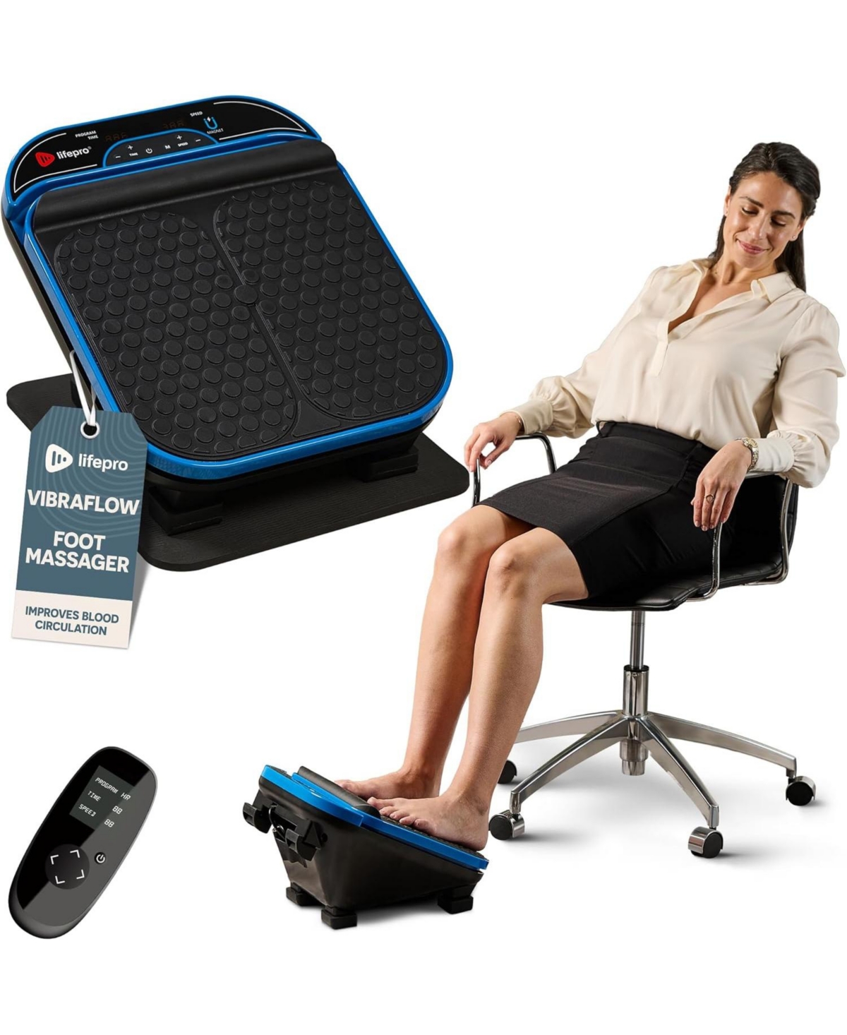 LifePro Foot Massager for Neuropathy - Heated Calf & Foot Therapy, Blood Revitalization
