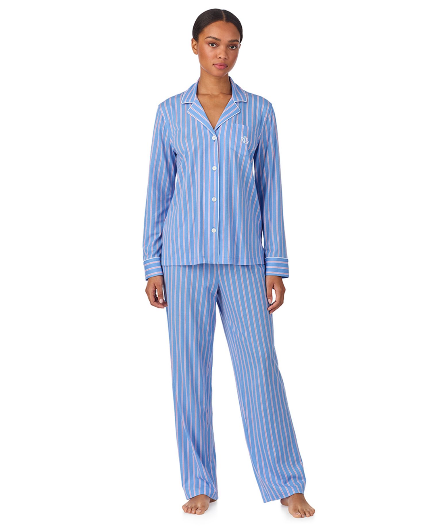 Lauren Ralph Lauren - Petite Long-Sleeve Top and Pajama Pants, 2-Piece Set