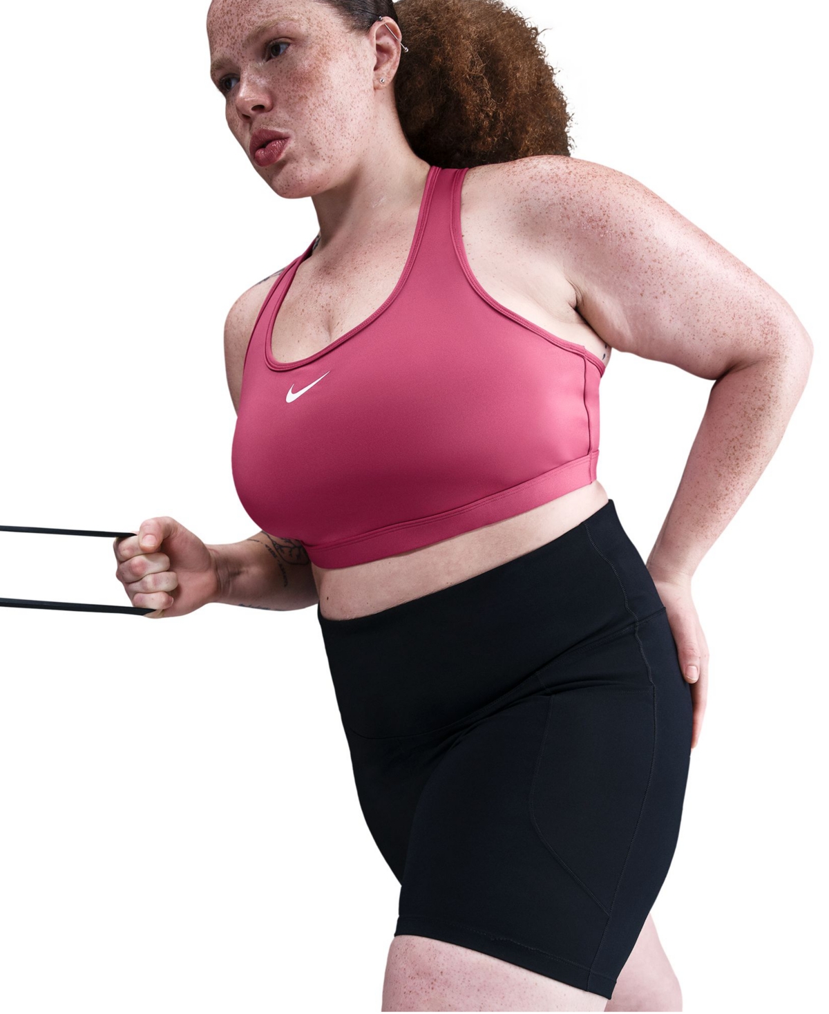 Nike Plus Size Active Medium-support Padded Logo Sports Bra In Multi