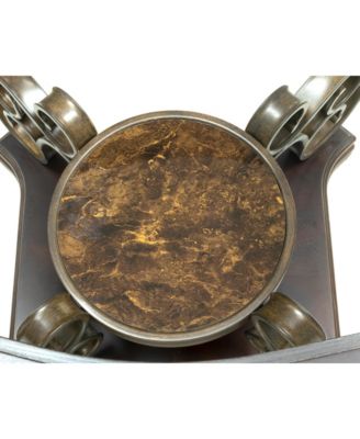 Modern End Table with Glass Top Marble Paper MDF Shelf and Powder Coated Metal Legs