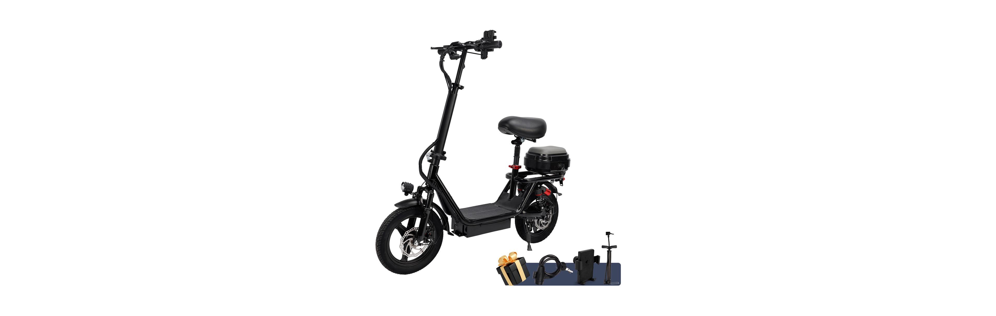 Artudatech 14 inch Adult Foldable Electric Scooter with 500W Motor, Dual Shock Absorbers & Rear Storage Box