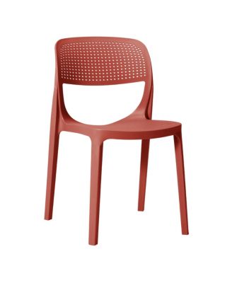 3-Piece Round Metal Bistro Dining Table Set And Stackable Resin Patio Dining Side Chairs