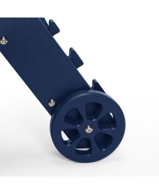 Outdoor HDPE Patio Chaise Lounge With Wheels & Cup Holder