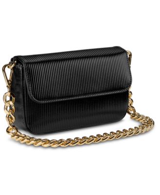 Twiggy Embossed Stripe Leather Shoulder Bag