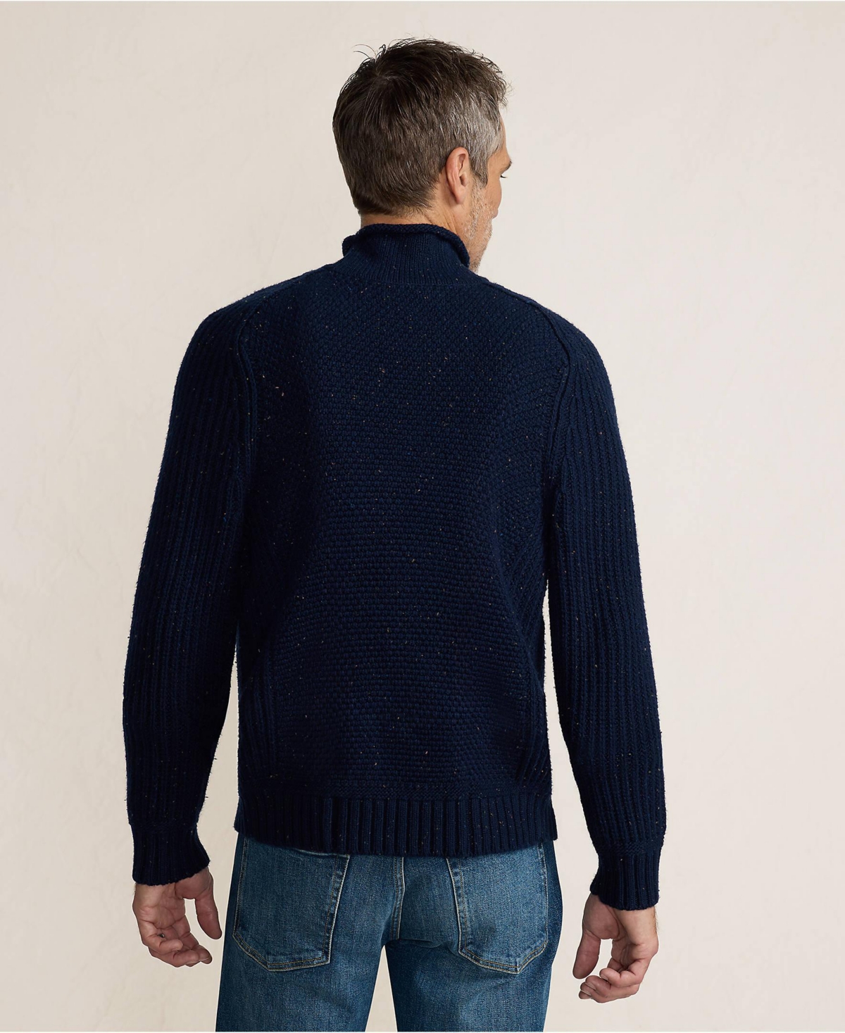 Lands' End Men's Long Sleeve Roll Neck Sweater
