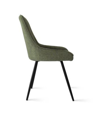 5-Piece Round Dining Table Set for 4, Black MDF Top with Upholstered Fabric Chairs, Kitchen Table Set for Small Spaces