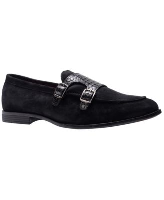 Men's Twin Buckle Strap Round-Toe Loafers