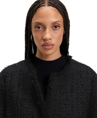 Women's Velvet Tweed Oversized-Fit Blazer