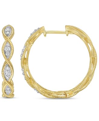 White Diamond Earrings (1/4 ct. t.w.) in 14k Yellow Gold