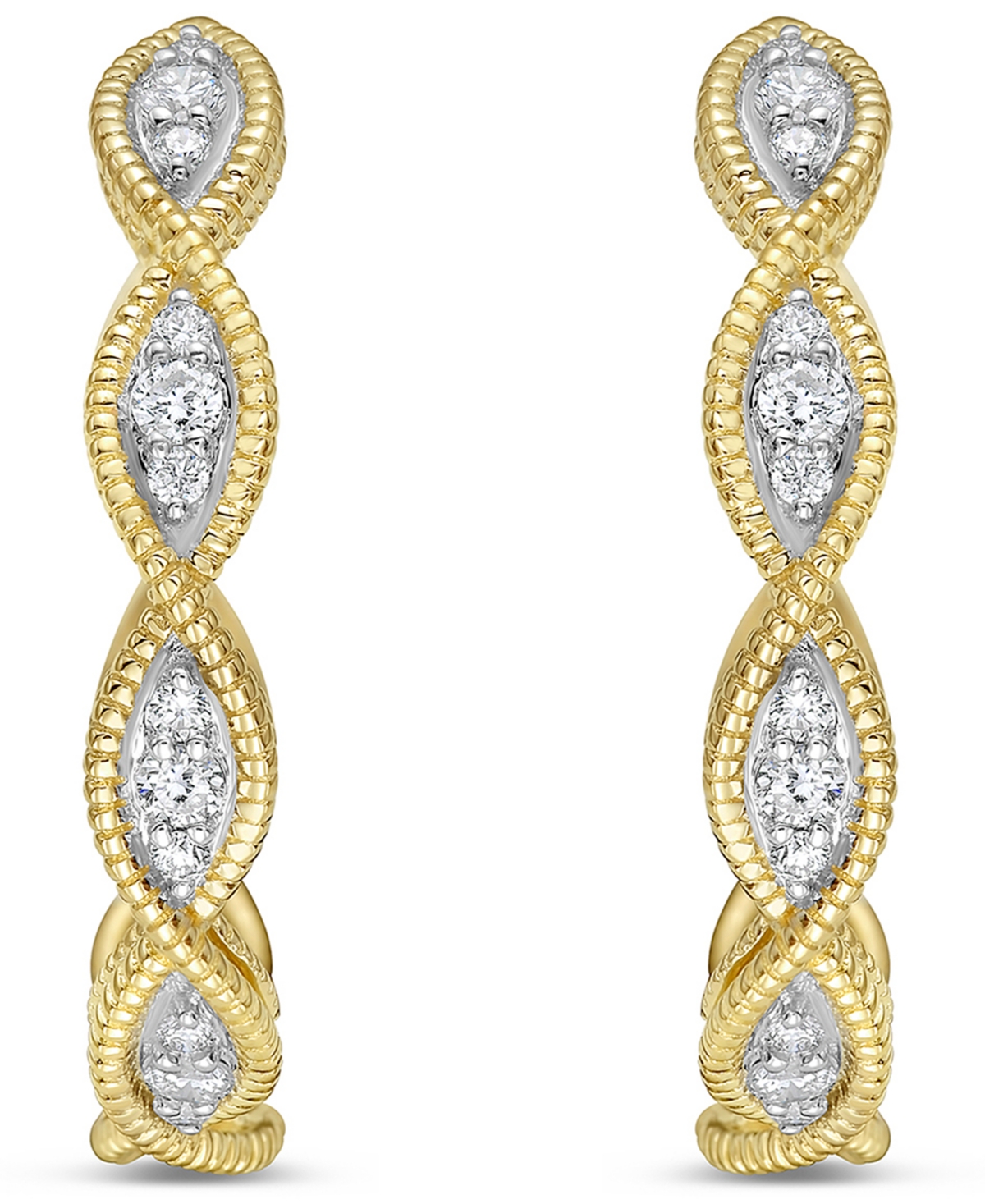 Macys White Diamond Earrings 14 ct tw in 14k Yellow Gold  Yellow