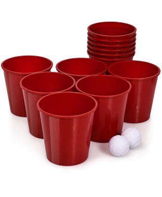 - Giant Yard Pong Game Set with Buckets, Balls & Carry Bag