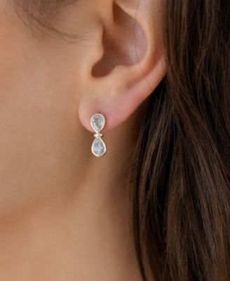 Silver Plated Infinity Crystal Stud Earrings