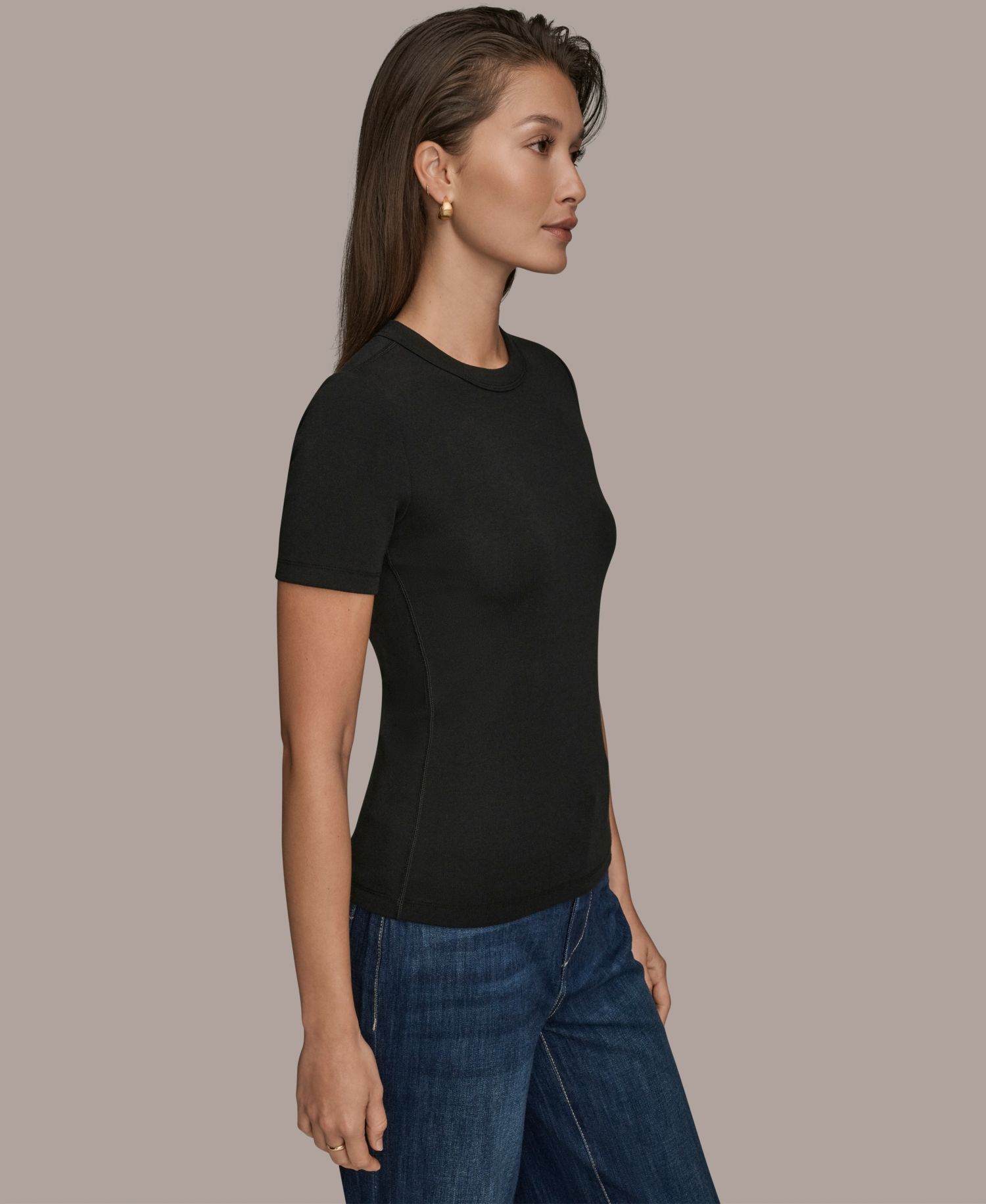 Women's Rib Short-Sleeve Crewneck T-Shirt