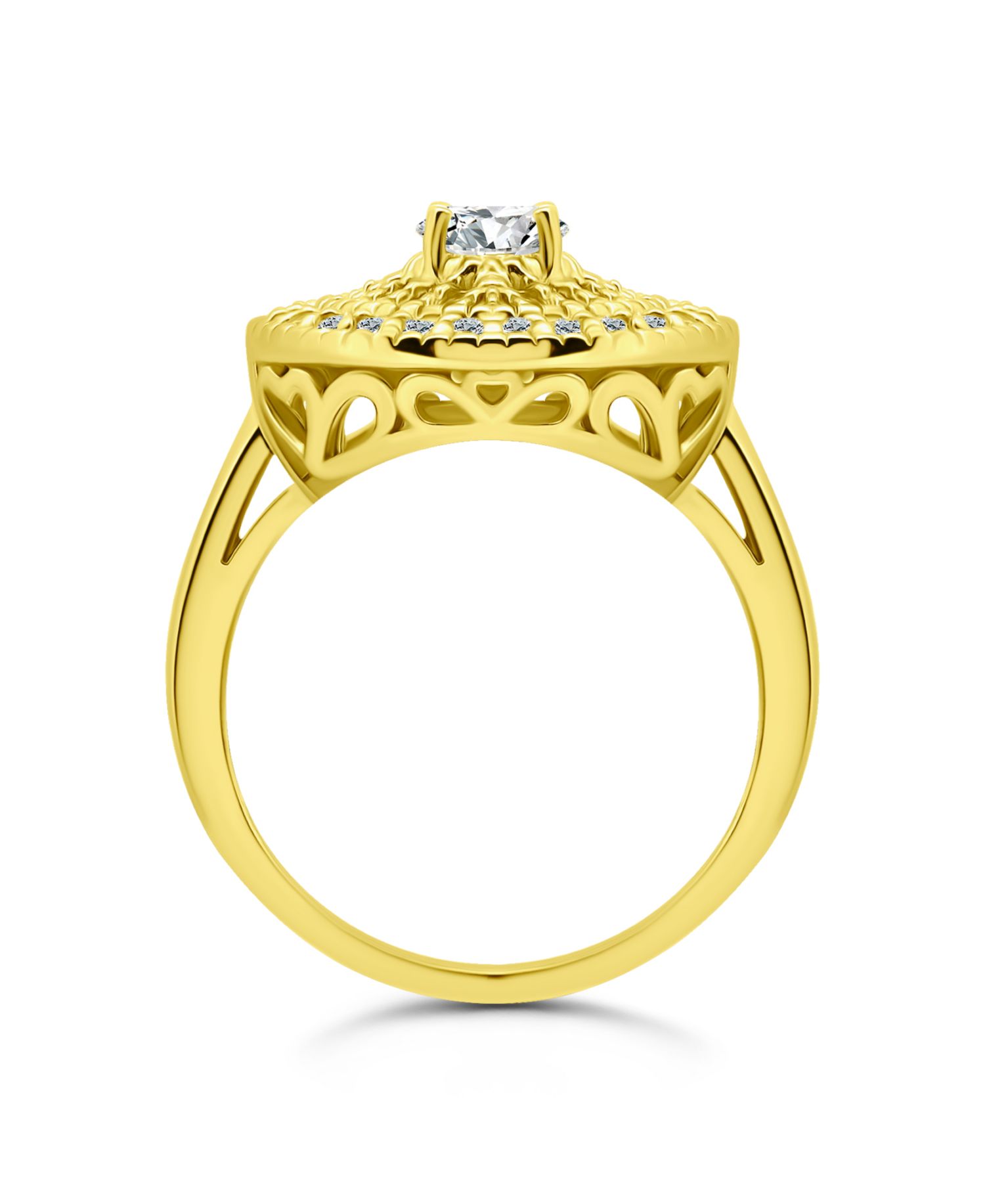 Cubic Zirconia Medallion Ring