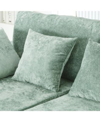 Streamdale Full-Compressed Chaise Sofa 80" Curved Boneless Couch with Cup Holders, Black