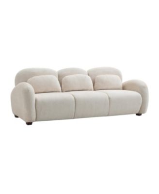 78 in. Modern 3 Seater Boucle Sofa with 3 Pillows, Beige