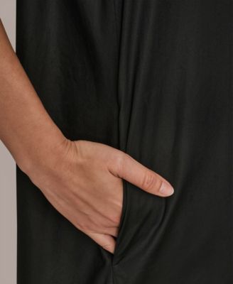 Women's Elbow-Sleeve Hidden Placket Dress