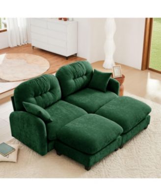 Streamdale Cloud Sectional Couch - Premium Chenille, Tufted, High-Density Foam, Green