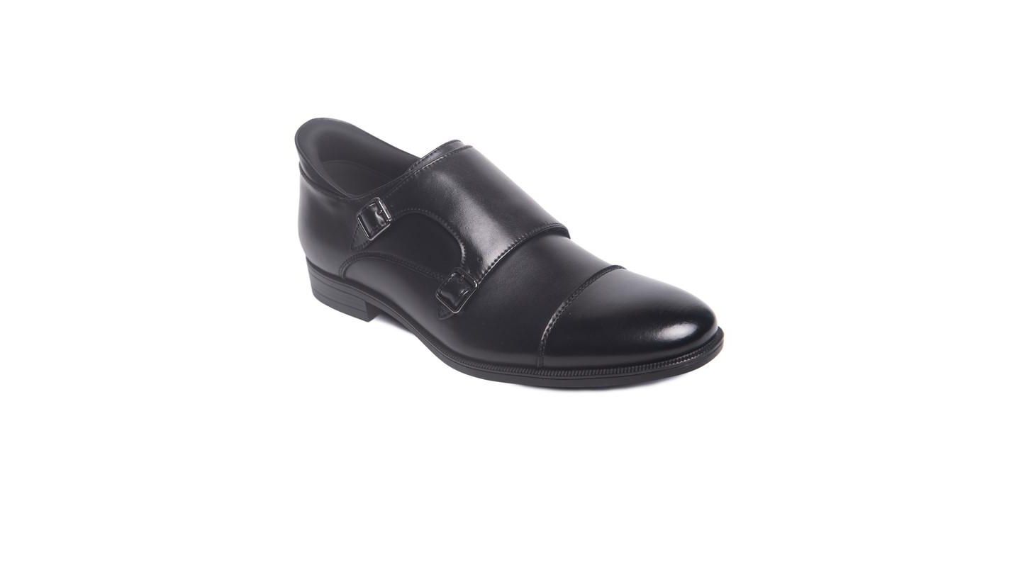 Мужские туфли Marc Joseph New York Oliver Street Hands-Free Slip-On Double Monk Dress Oxfords, цвет: Чёрный кожаный — фото 1