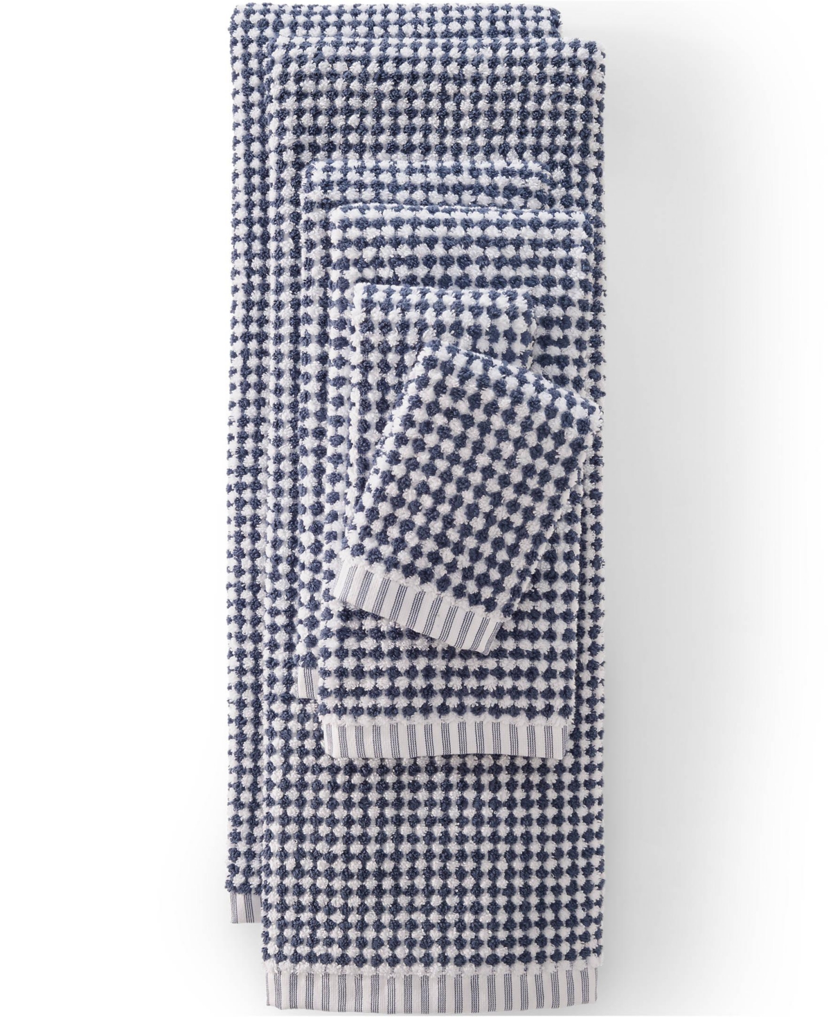 Lands' End Quick-Dry Cotton Textured Gingham Bath Towel