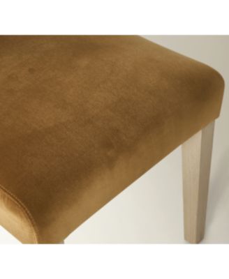 Stria Dining Chair Set of 2 – Upholstered in Soft Chenille with Solid Oak Legs