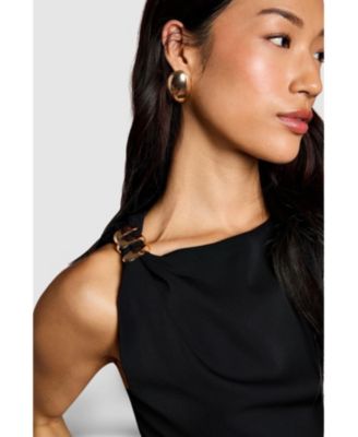 Women's Ruched Side Split Maxi Dress