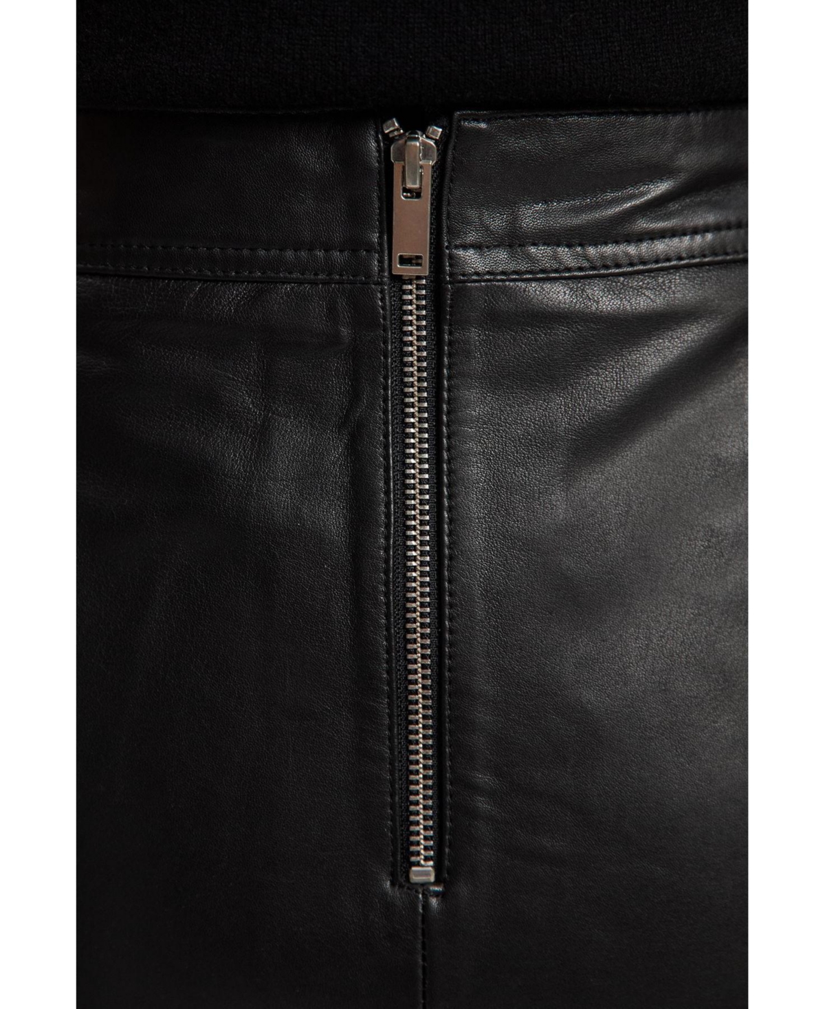 Karen Millen Womens Leather Signature Mini Skirt