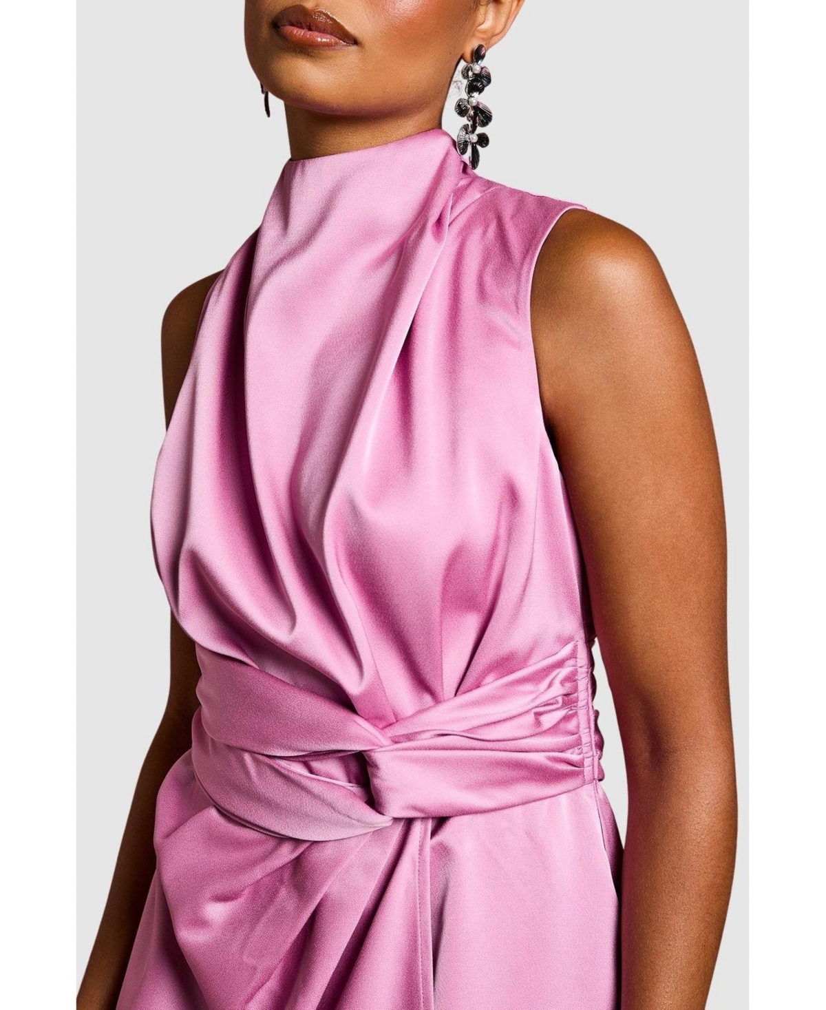 Coast Women's Satin Midi Dress With Twist Waist