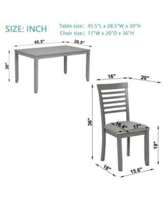 5-Piece Modern Dining Set with Rectangular Wood Table and 4 Upholstered Chairs