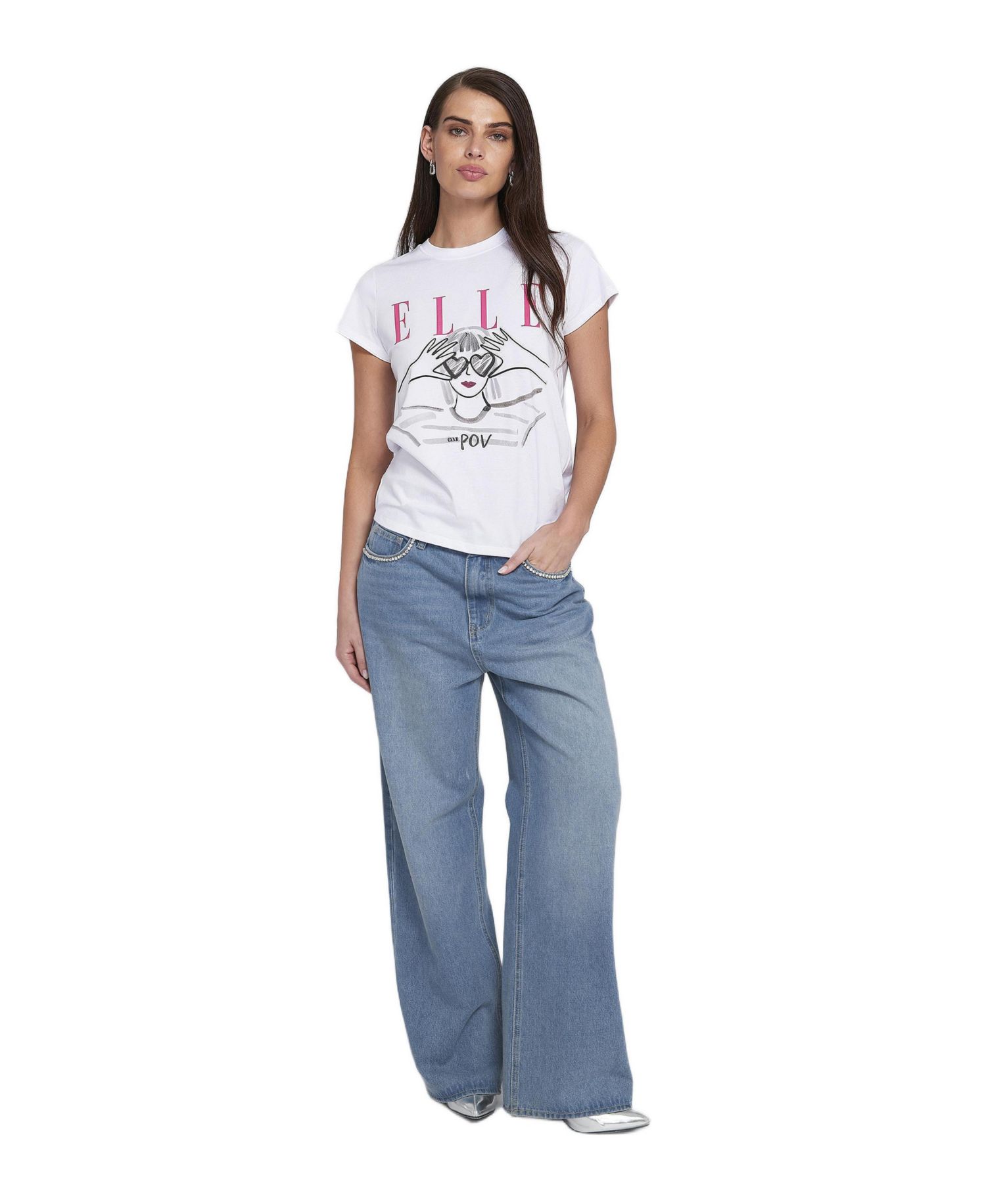 Women's Heart Eyes Graphic Tee T-Shirt
