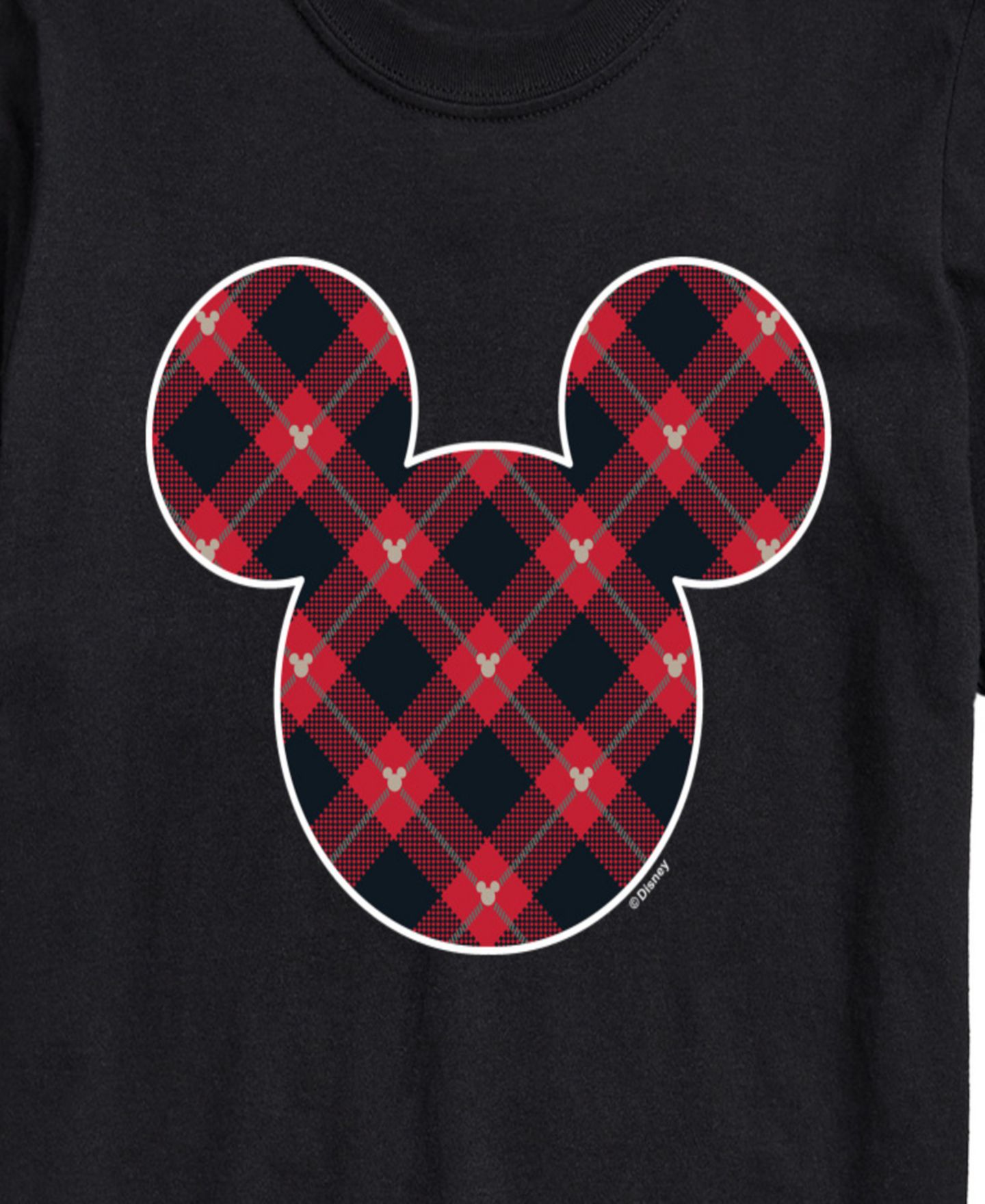 Мужская футболка AIRWAVES Disney Mickey Ears Plaid Short-Sleeve Graphic, цвет: Чёрный — фото 3
